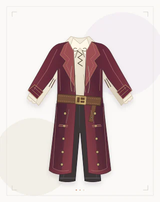 Pirate captain: A loose light shirt, a long coat and a wide waist belt.